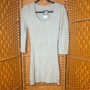 Red Paint Long Sleeve Sweater Dress